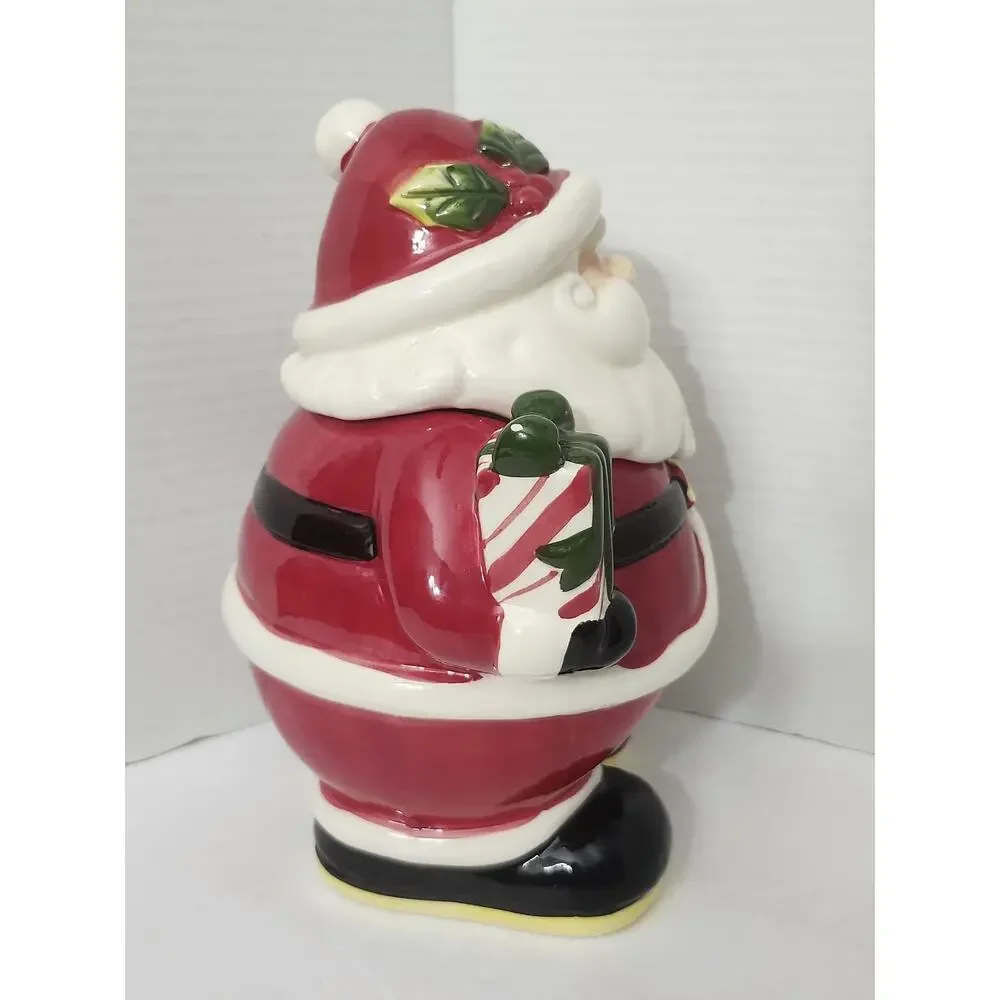 David's Cookies Jolly Santa Claus Christmas Present Ceramic Cookie Jar